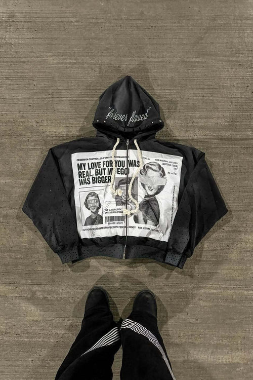 Color Block Rhinestone Street Hoodie image 2