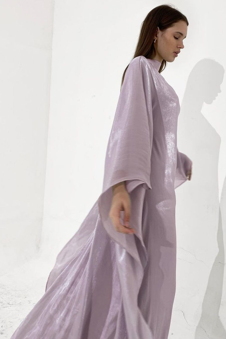 Silky Flowy Loose Robe Style Midi Dress image 3