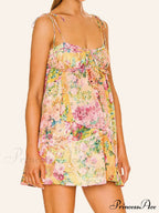 Printed Strap Tie-Up Slip Mini Dress image 2