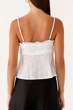Lace Trim Open Front Cami Top image 4