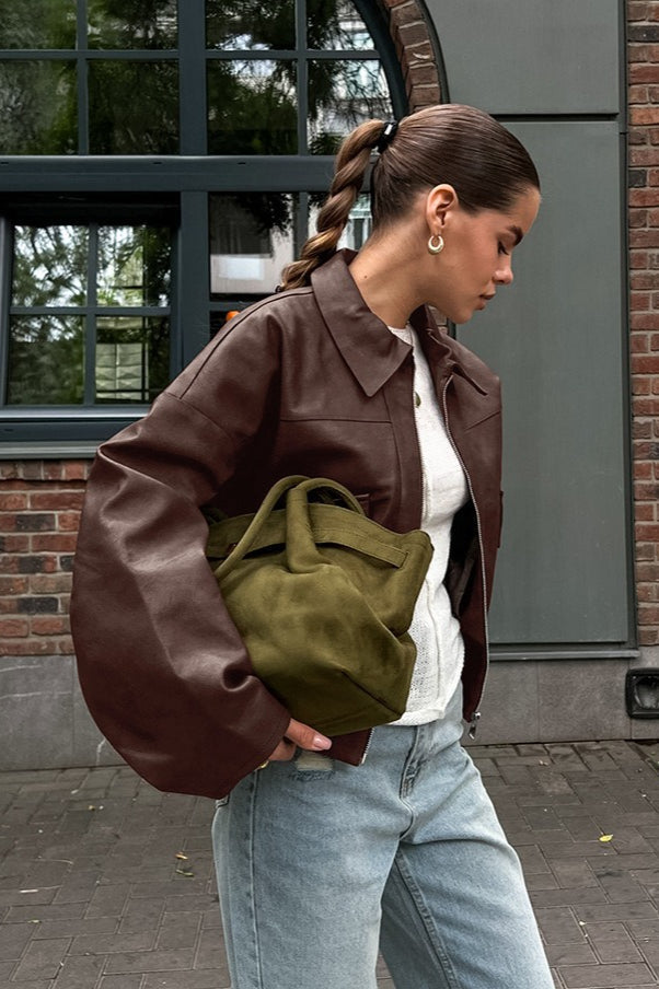 Vintage Brown Leather Jacket image 1