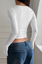 Bodycon Slim Fit Long Sleeve Knit Top image 8