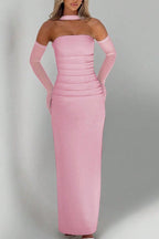 Sheer Sleeve Bustier Gown Formal Dress image 11