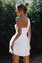 One-Shoulder Belted Asymmetrical Cocktail Dress image 2
