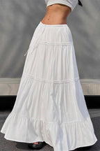 Ballet Gentle White Low Waist A Line Maxi Skirt image 4