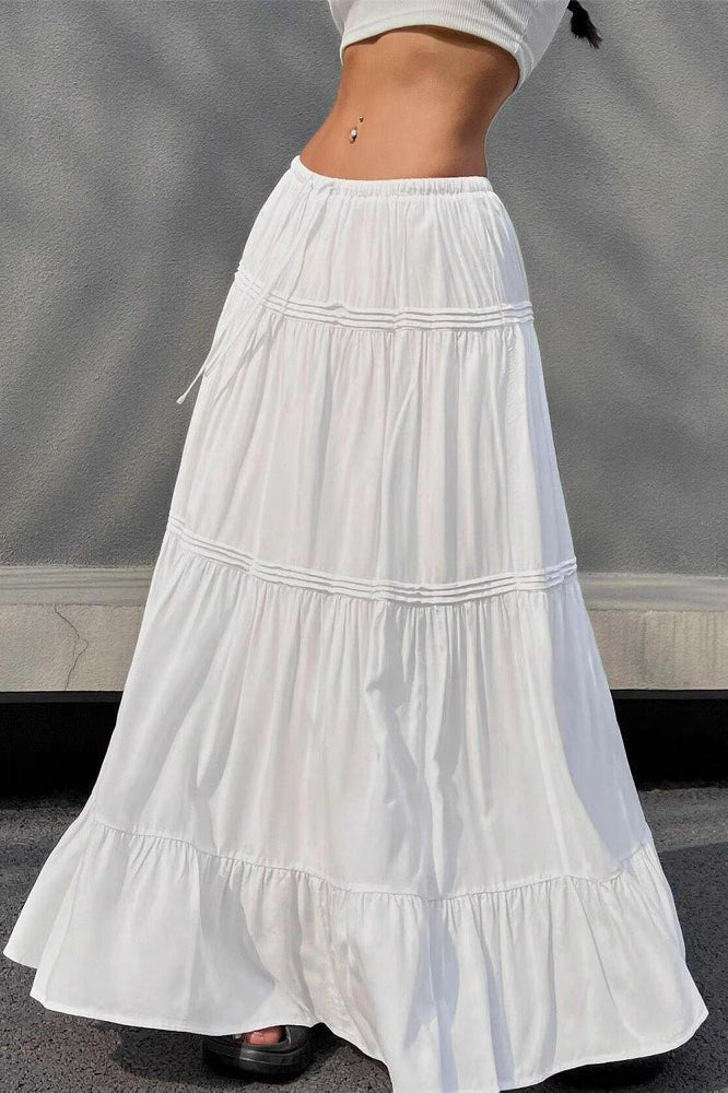 Ballet Gentle White Low Waist A Line Maxi Skirt image 4