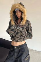Camo Embroidered Zip Hoodie image 2