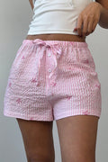 Casual Pink Stripe Wide Leg Shorts image 1