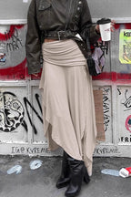 Ruched Split Asymmetrical Maxi Skirt image 4