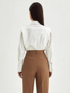 Structured Square Shoulder Panelled Blouse image 8