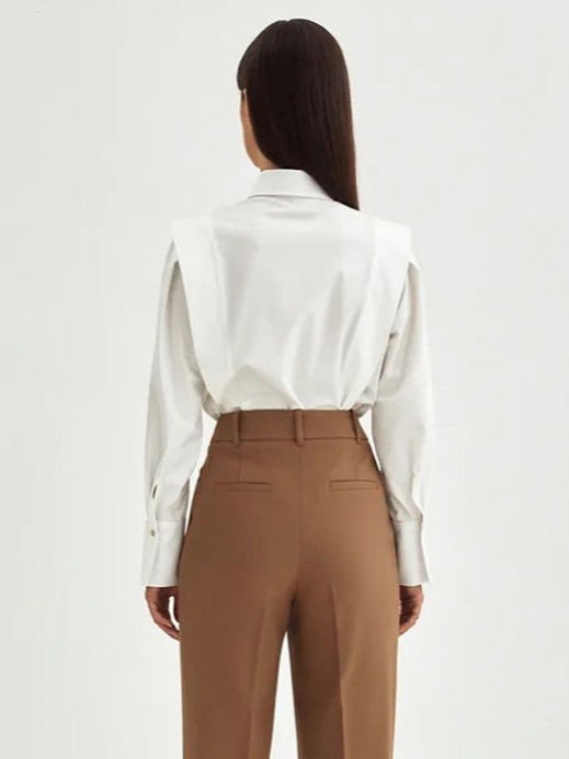 Structured Square Shoulder Panelled Blouse image 8