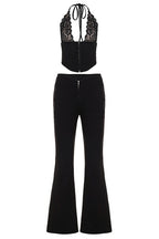Lace Halter Slim Pant Two Piece Set image 4