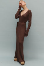 V-Neck Long Sleeve Knit Sweater Dress image 9