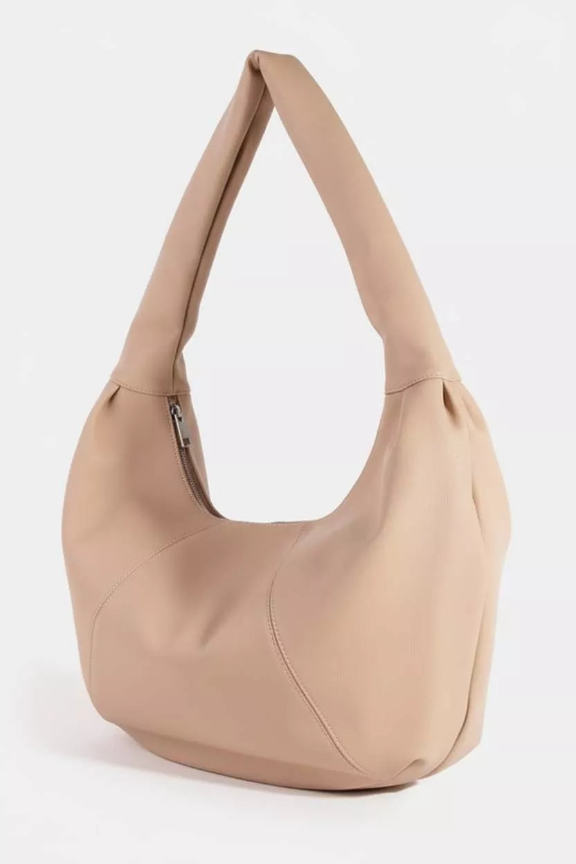 Ines Crescent Bag detail view styled for Avrienne