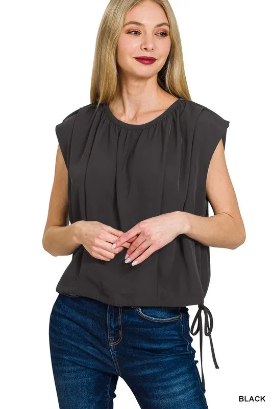 Beatrice Cami Top detail view styled for Avrienne
