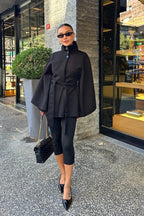Elegant Stand Collar Belted High-Quality Coat image 2