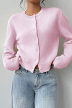 Lightweight Round Neck Button Cardigan image 5