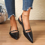 Arielle Slingback Sandals detail view styled for Avrienne