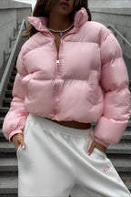 Essential Cropped Puffy Puffer Jacket image 9