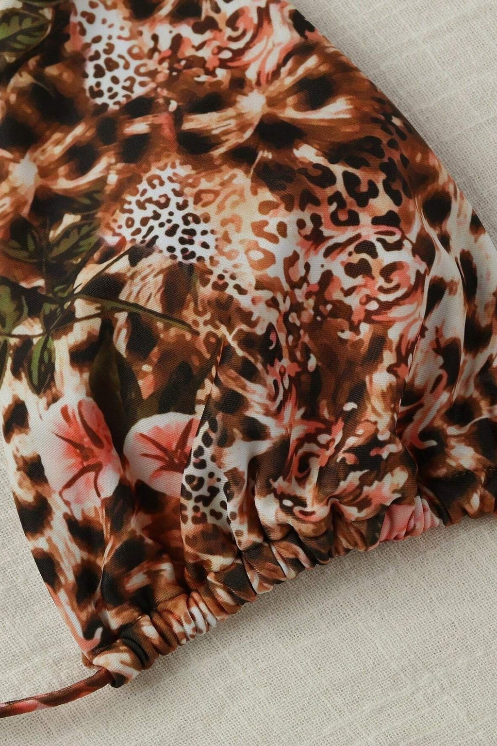 Sexy Leopard Floral Metal Bikini Set image 5