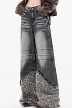 Patchwork Leopard Wide Leg Jeans image 15