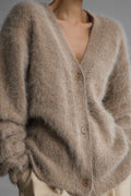 Faux Fur Blend V-Neck Cardigan image 1