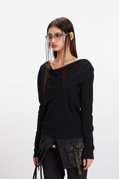Cowl Neck Chic Fitted Knit Top image 9
