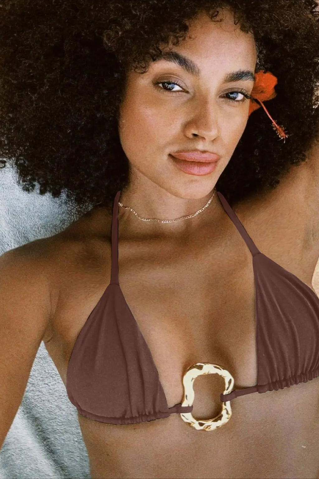 Striped Triangle Bikini Set image 4