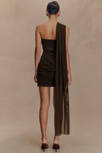 Tie Ruched Bandeau Bodycon Mini Dress image 7
