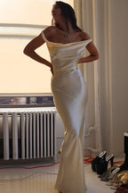 Satin Cowl Neck Backless Formal Dress image 1
