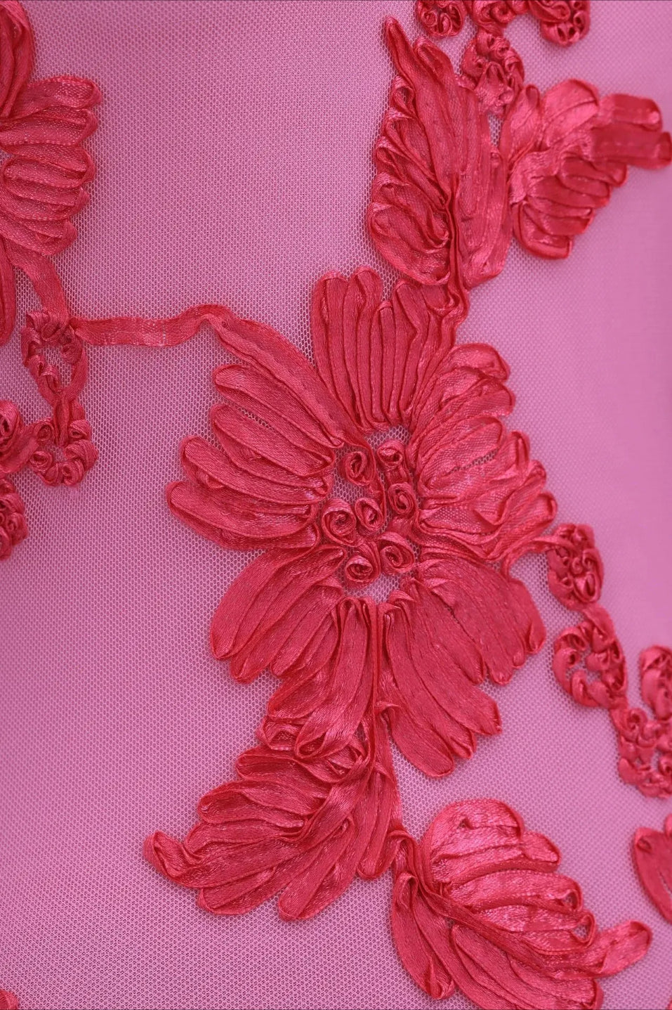 Elegant 3D Flowers Embroidery Mesh Floral Dress image 4