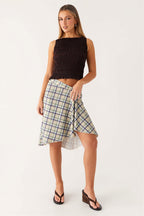 Elegant Striped Irregular Midi Skirt image 14