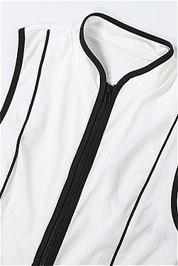 Solid Zip Slim Short Two Piece Set image 5