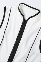 Solid Zip Slim Short Two Piece Set image 5