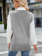 Bianca Sweater Vest detail view styled for Avrienne