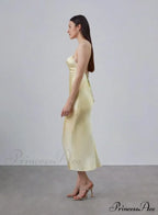 90s Forever Cowl Neck Graceful Maxi Silk Slip Dress image 4
