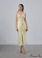 90s Forever Cowl Neck Graceful Maxi Silk Slip Dress image 1