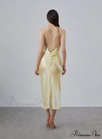 90s Forever Cowl Neck Graceful Maxi Silk Slip Dress image 5
