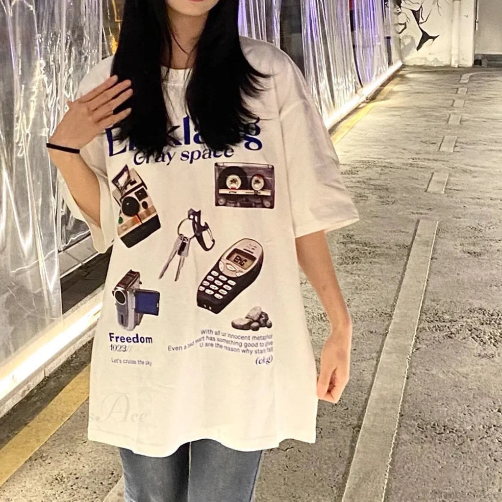 90s Retro Cotton Harajuku T-shirt image 2
