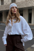 Casual Loose Fit Solid Color Blouse image 1
