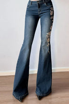 Vintage Plant Embroidered Bootcut Jeans image 12