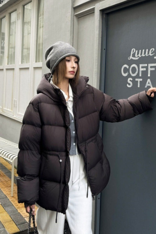 Premium White Duck Down Trench Puffer Jacket image 2