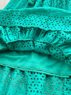 Soleil Eyelet Skirt detail view styled for Avrienne