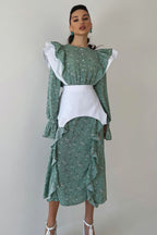 Detachable Waistband Long Sleeve Floral Skirt Set image 1