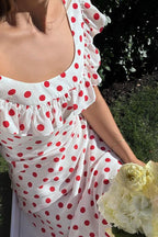 Polka Dot Cami A-Line Ruffled Maxi Dress image 2