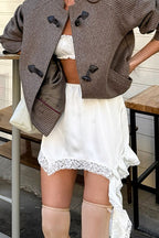 White Lace Bodycon Mini Skirt image 3