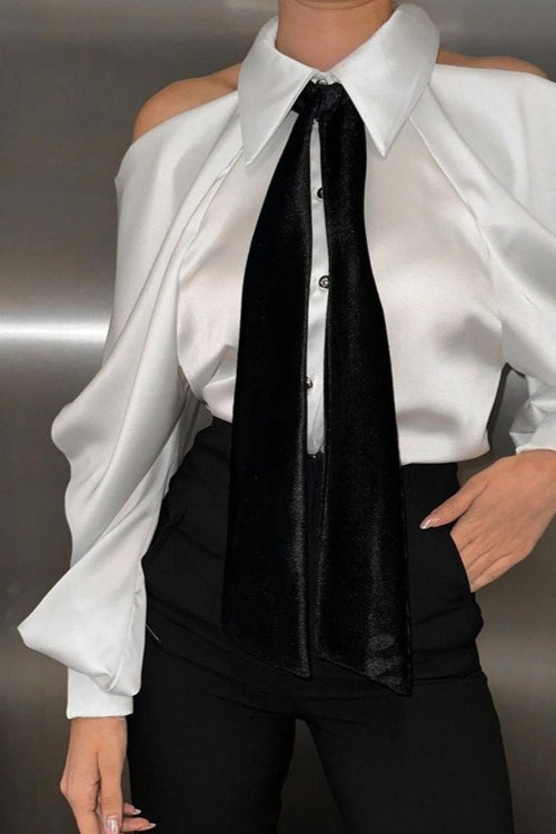 Professional Chic Collared Long Sleeve Blouse image 2
