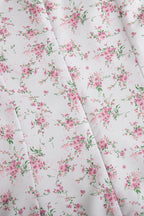 V Neck Fitted Shoulder High Waist Short Sleeve Floral Dress image 5
