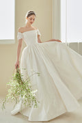 Elegant Vintage Off Shoulder Wedding Dress image 1