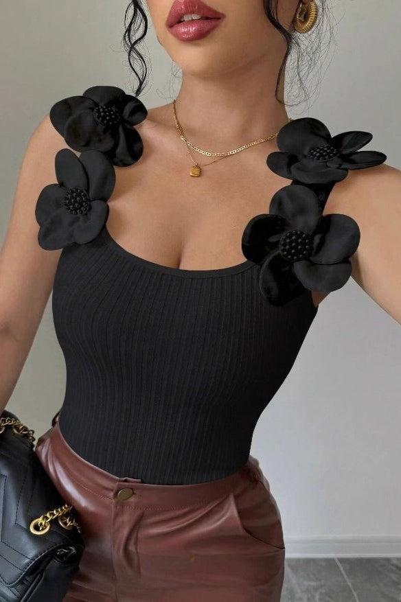 Floral Applique Knit Top image 6